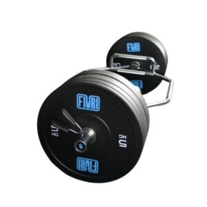 Barra hexagonal con discos negros de 5 a 20kg