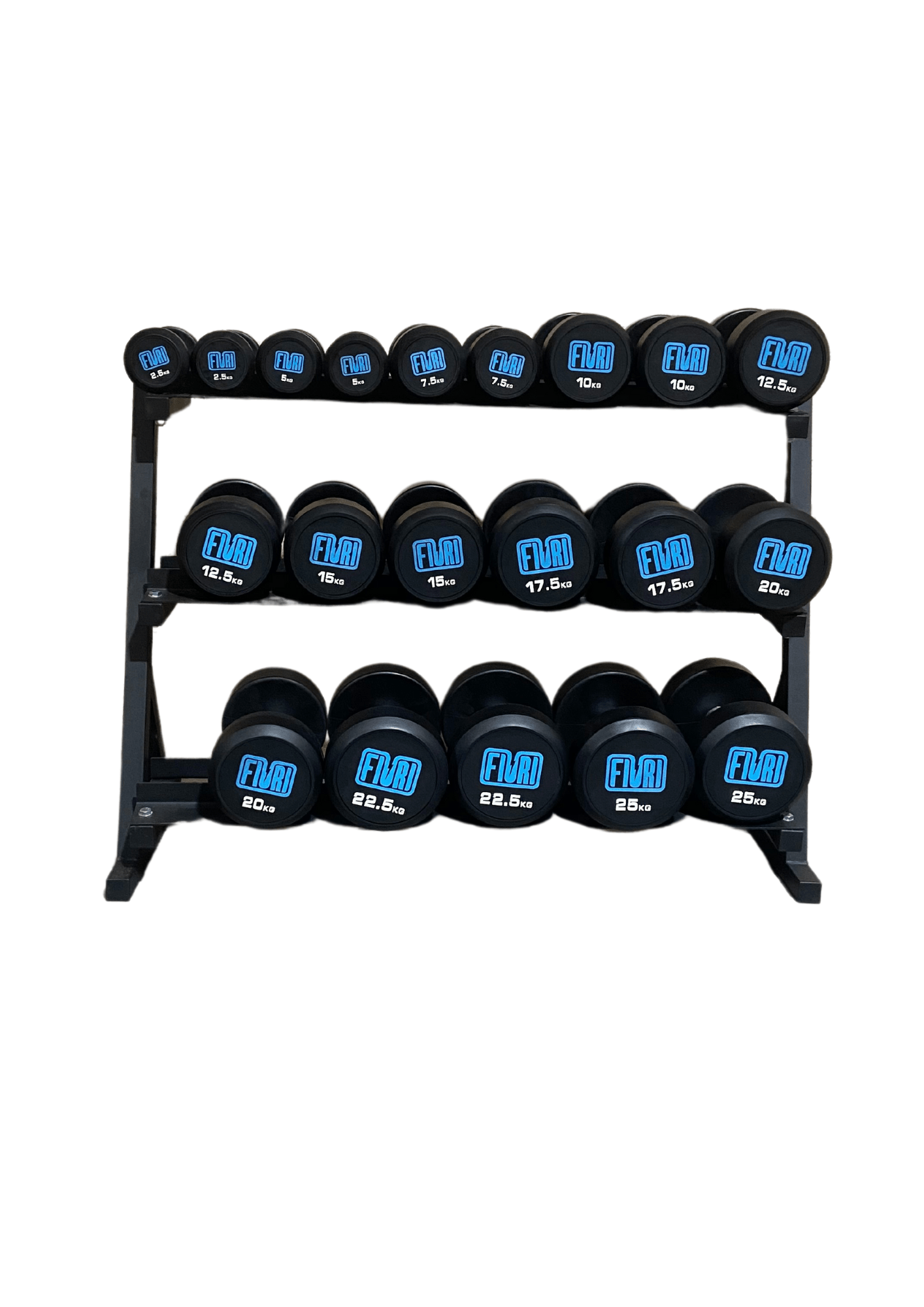 pack mancuernero mancuernas redondas de 2,5 a 25kg