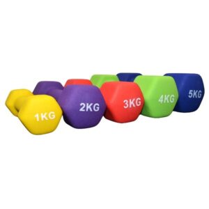 Set mancuernas de neopreno de 1 a 5kg