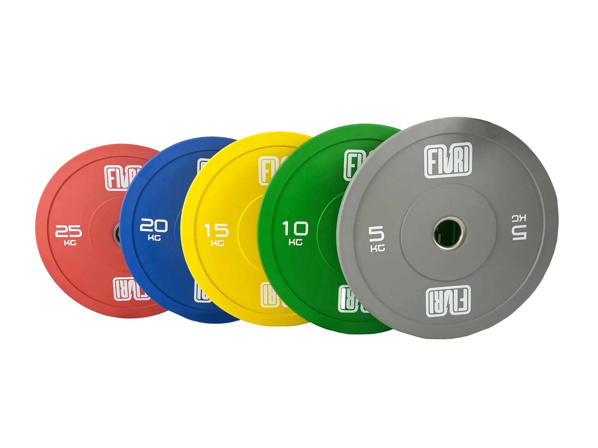 set de discos bumper colores de 5 a 25kg
