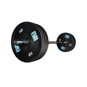 Barra Home 1,5m con discos Bumper negros de 5 a 15kg