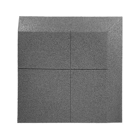loseta de caucho biselada una esquina dos lados 100 x 100 cm gris