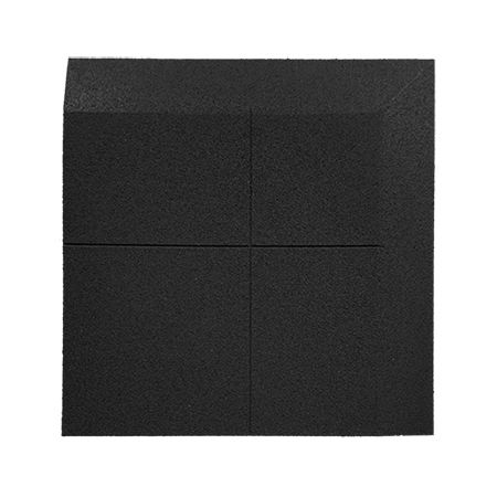 loseta de caucho biselada una esquina dos lados 100 x 100 cm negra